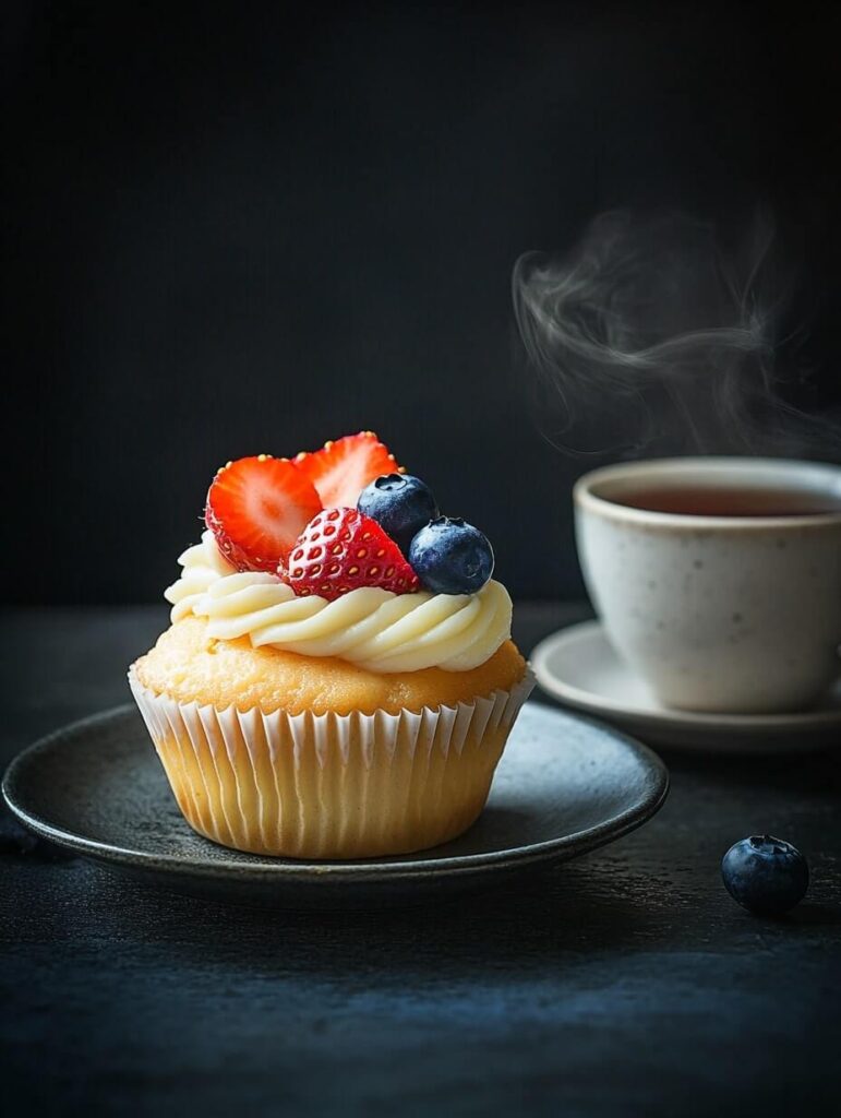 Elegant Berry Vanilla Cupcake