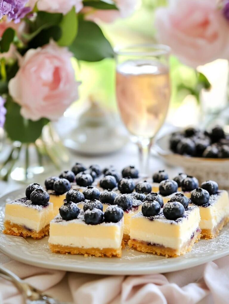 Elegant Blueberry Cheesecake Bars