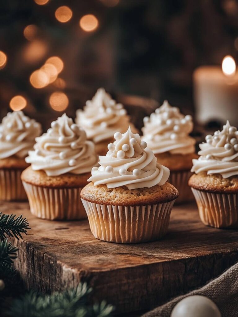 Elegant Holiday Vanilla Cupcakes