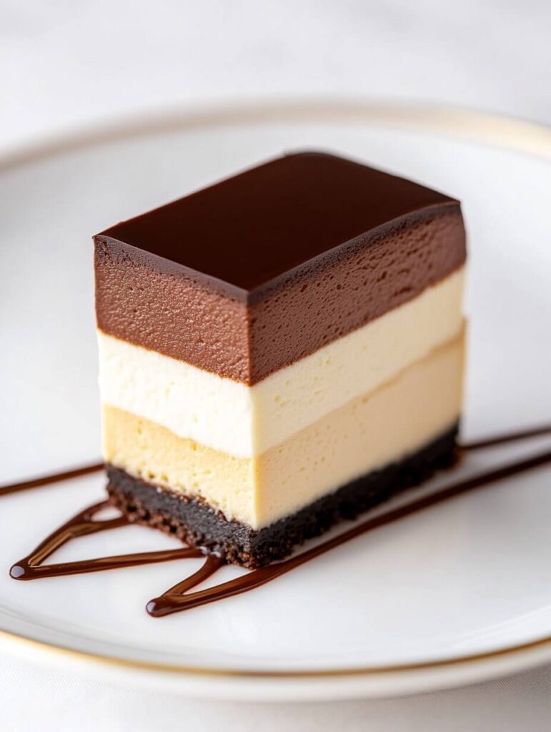 Elegant Layered Cheesecake with Chocolate Ganache