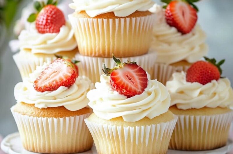 🍓 Strawberries and Cream Cupcakes: A Dreamy Delight