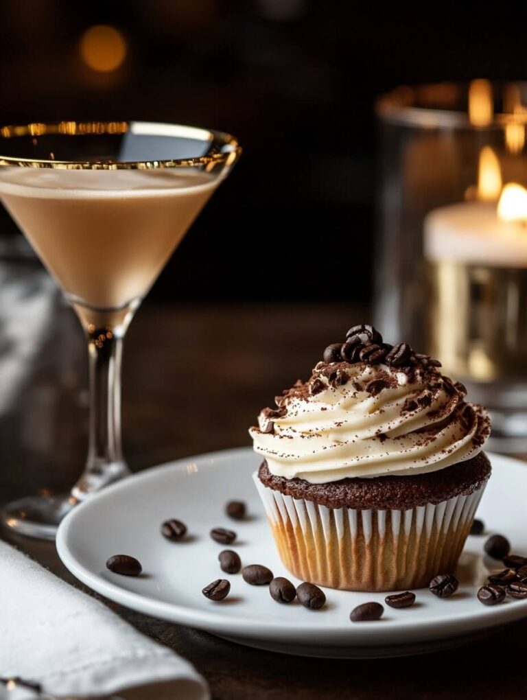 Elegant Tiramisu Cupcake with Coffee Beans