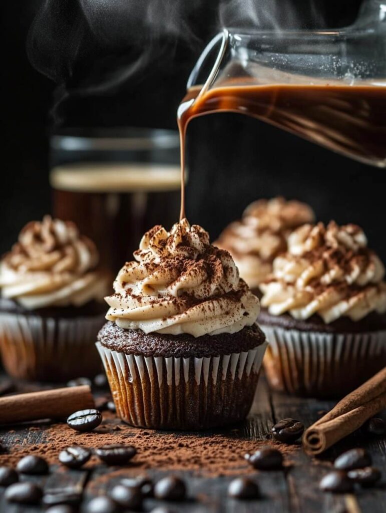 Espresso Drizzle Tiramisu Cupcake