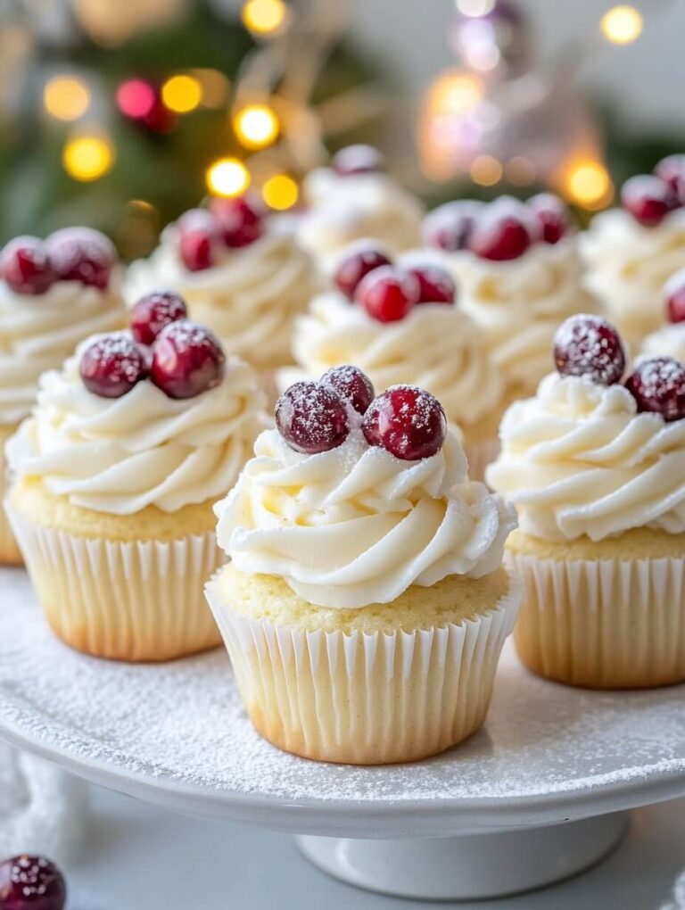 Festive Cranberry White Chocolate Cupcakes