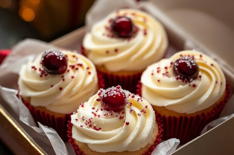 Sparkling Cranberry White Chocolate Cupcakes: A Festive Delight