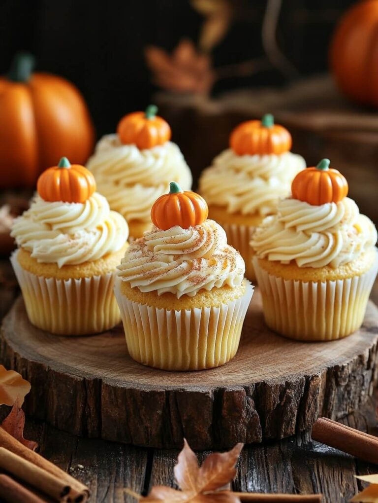 Festive Pumpkin Buttercream Cupcakes