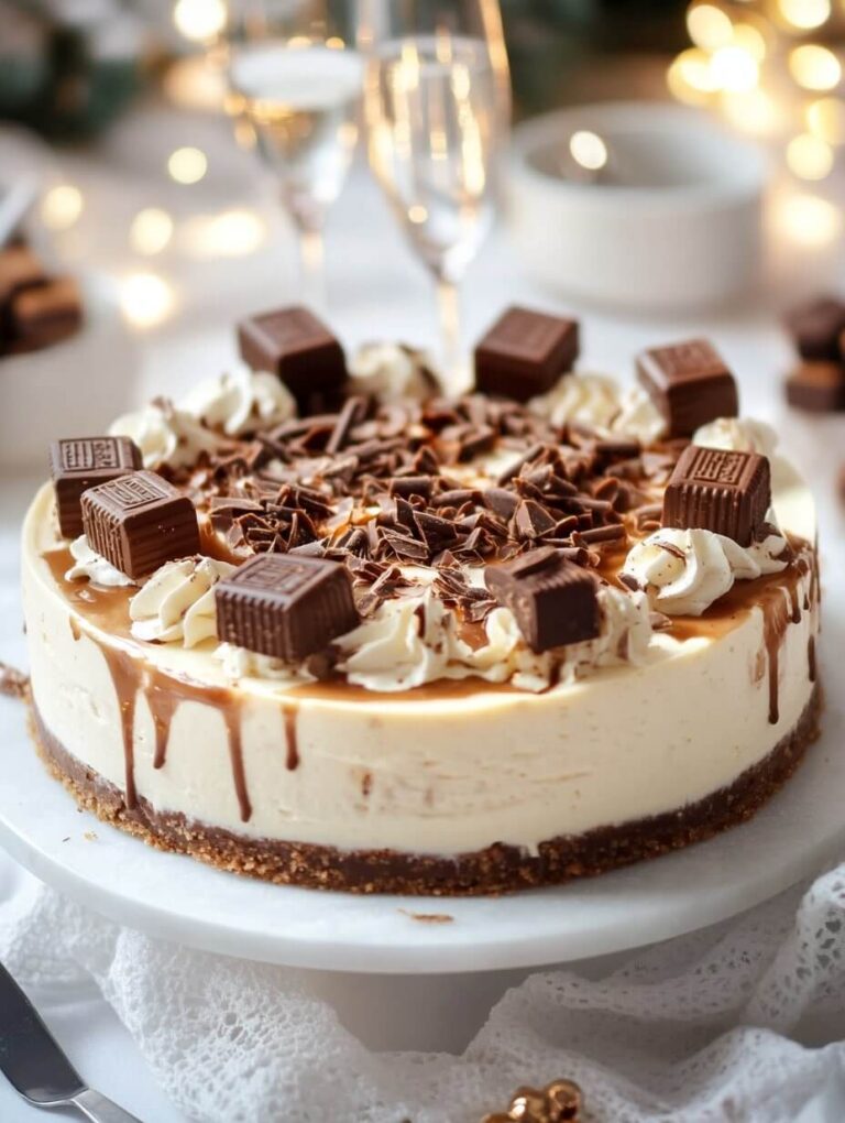 Festive White Chocolate Cheesecake with Tim Tam Toppings