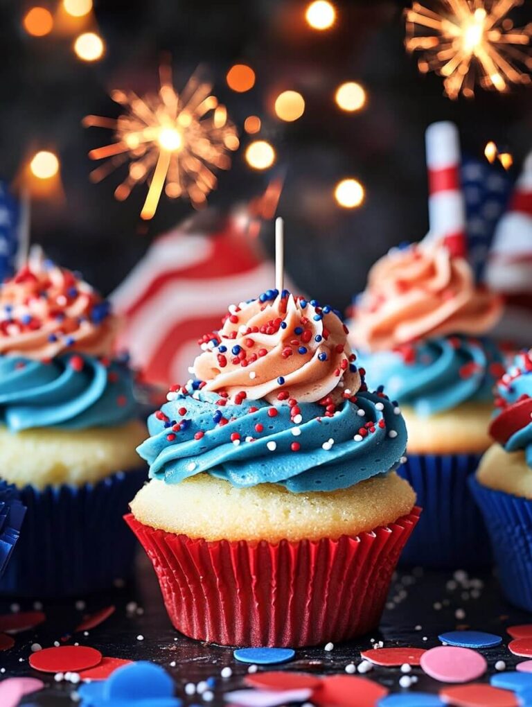 Fourth of July Firework Cupcakes