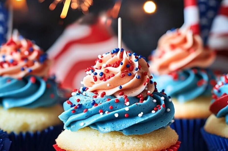 Red, White, and Blue Hi-Hat Cupcakes: A Patriotic Sweet Treat