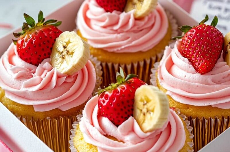 Strawberry Banana Cupcakes: A Fruity Delight in Every Bite