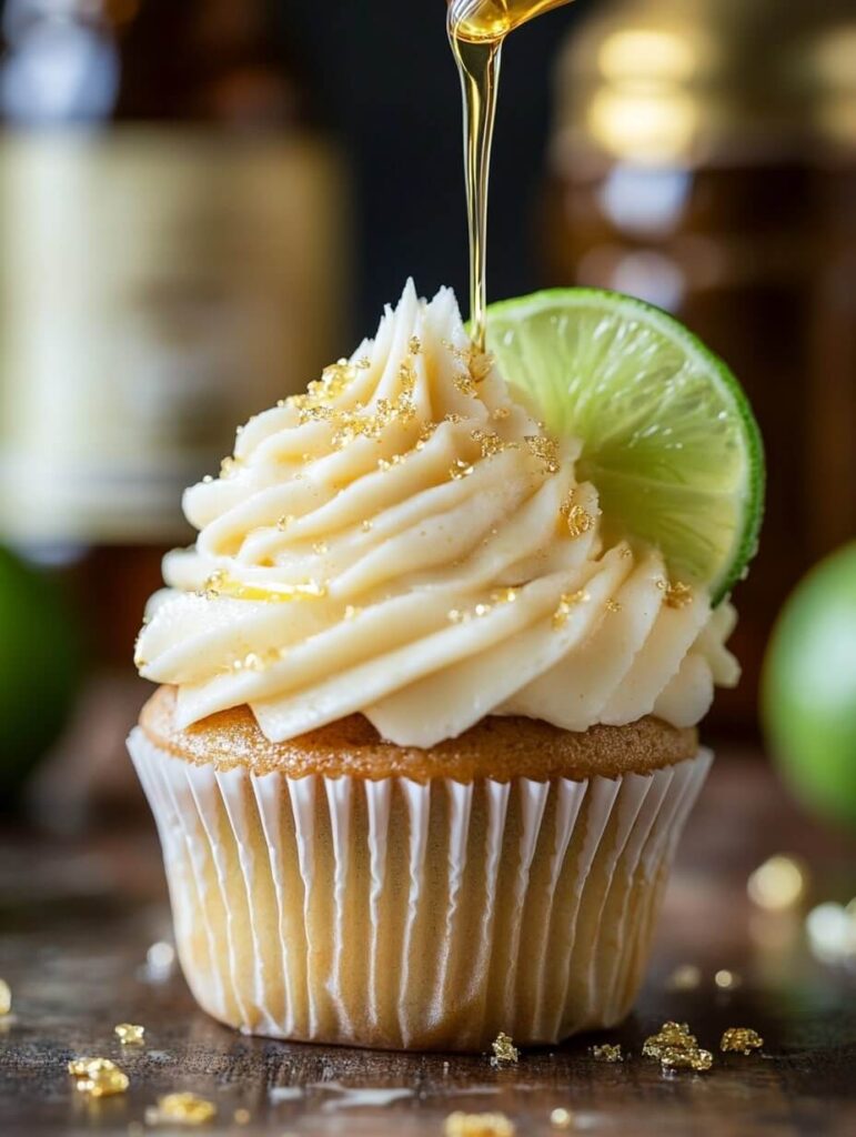 Golden Honey Lime Cupcake