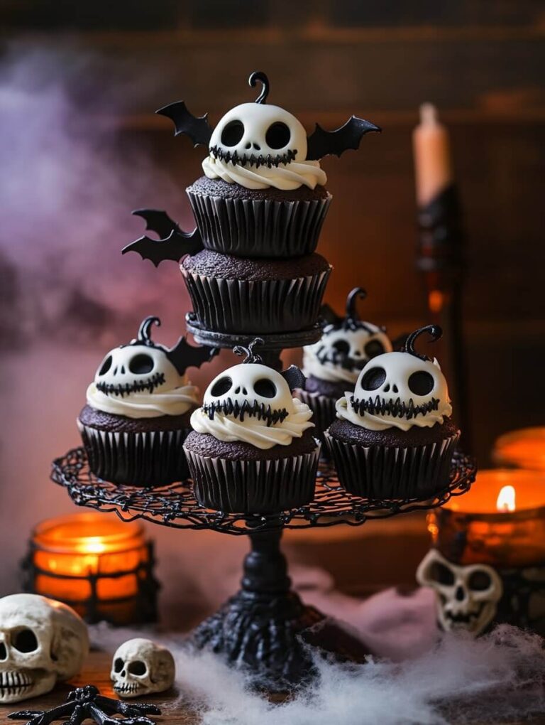 Haunted Jack Skellington Cupcake Tower for Halloween