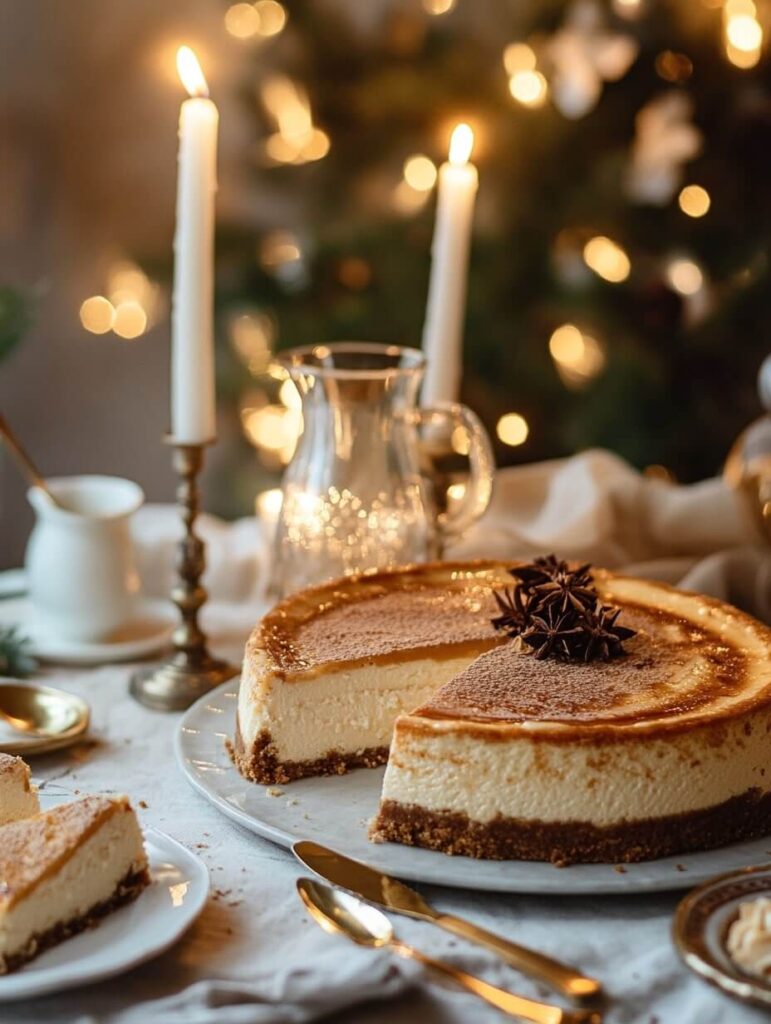 Holiday Cheesecake with Cinnamon and Star Anise