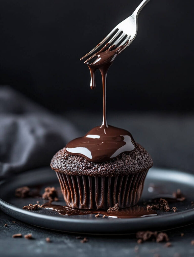 Indulgent Chocolate Drizzle Cupcake