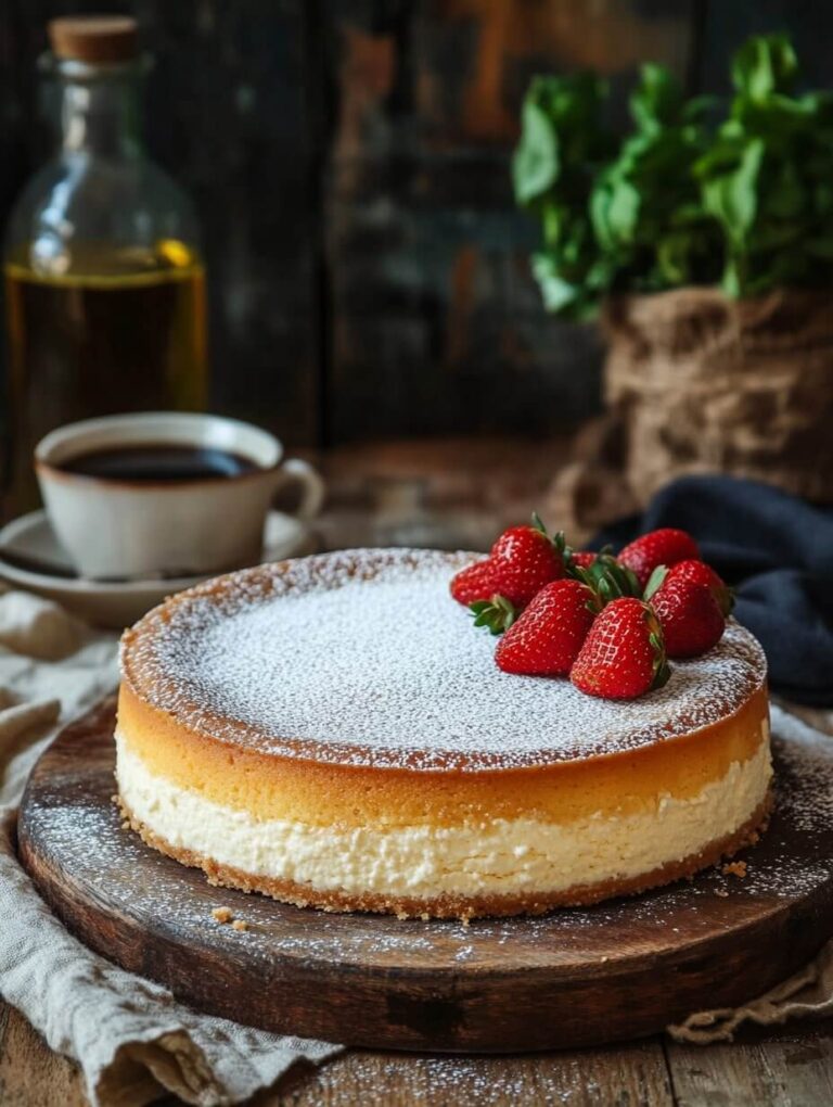 Italian Ricotta Cheesecake with Strawberries