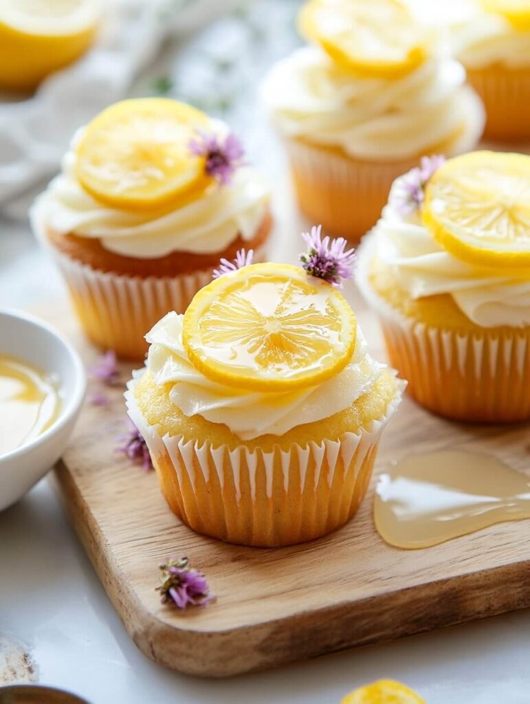 Lemon Drizzle Cupcakes with Candied Slices