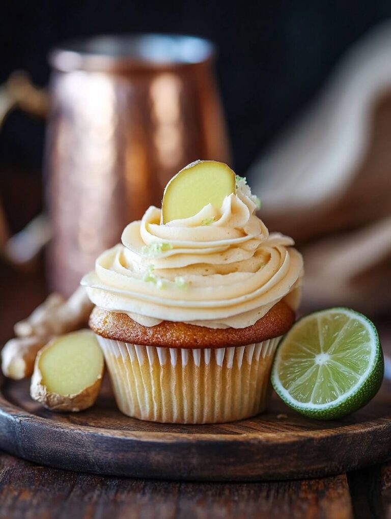 Moscow Mule Cupcake with Ginger and Lime