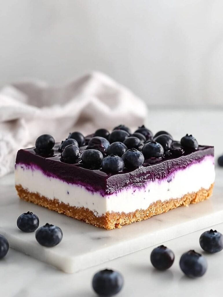 No-Bake Blueberry Cheesecake Slab