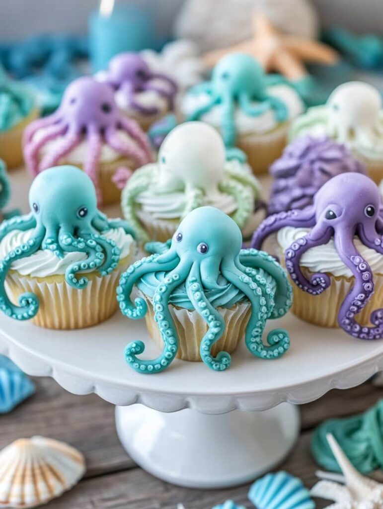 Ocean-Themed Octopus Cupcakes