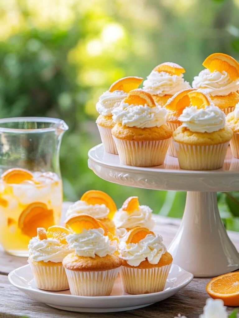 Outdoor Summer Orange Cupcake Display