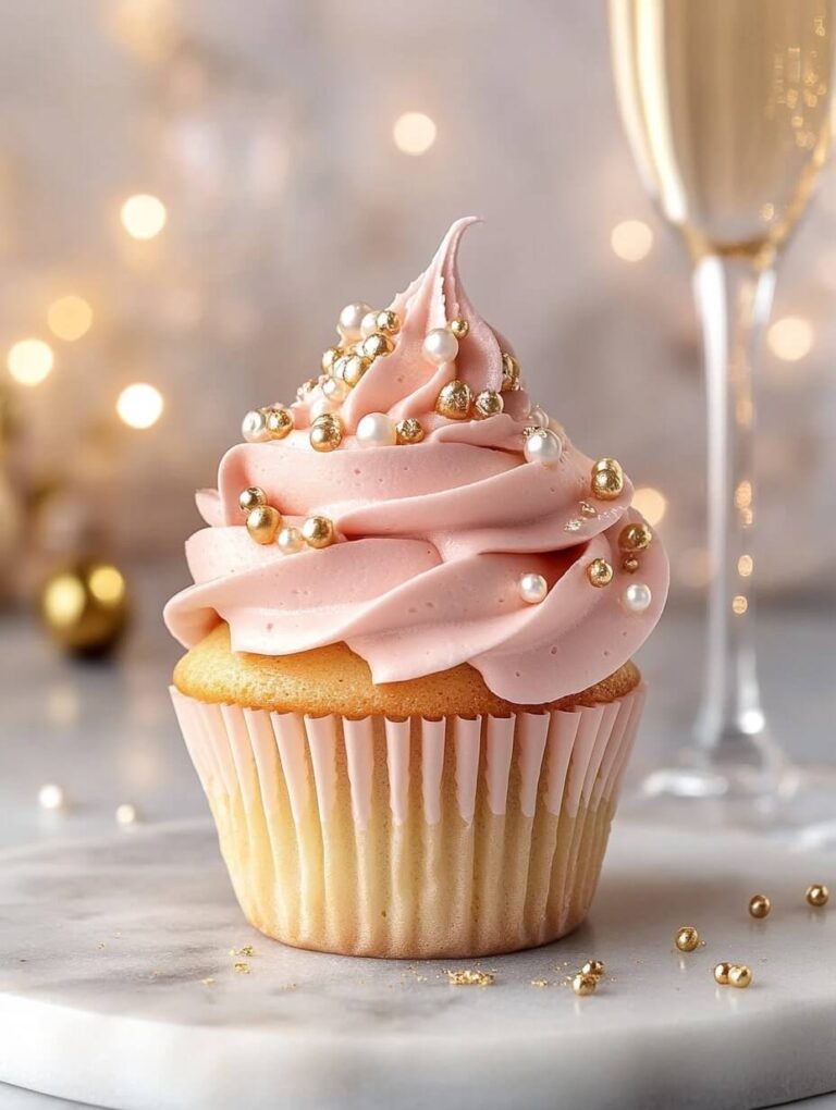 Pink Champagne Celebration Cupcake