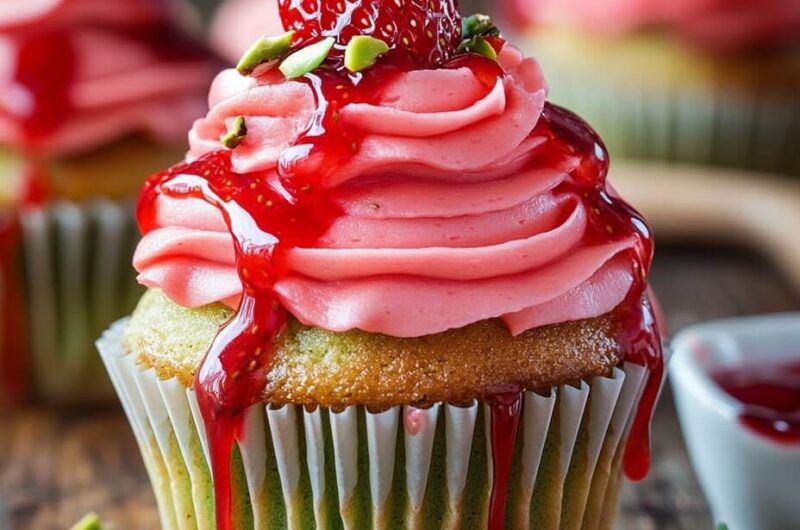 Pistachio Cupcakes with Strawberry Frosting: A Nutty and Fruity Delight