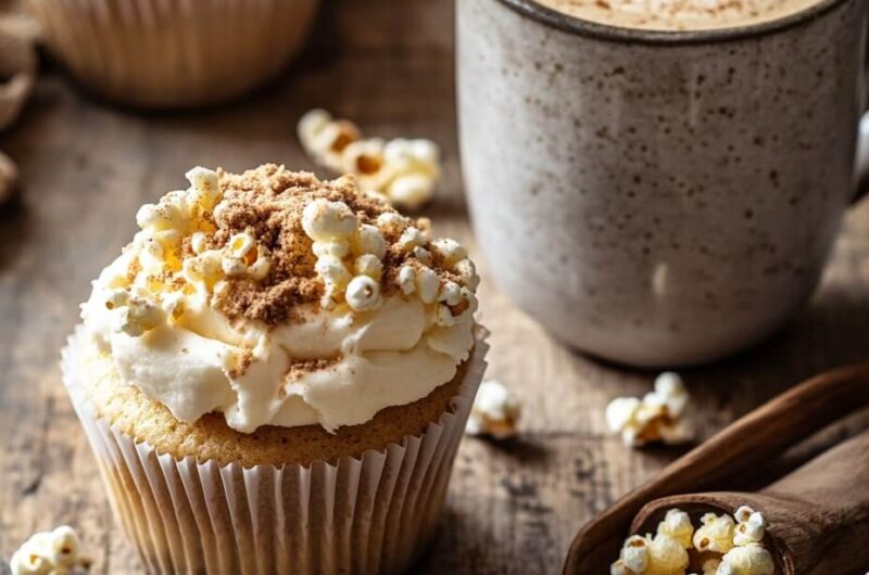 Cookie Butter Popcorn Cupcakes: A Sweet and Salty Delight