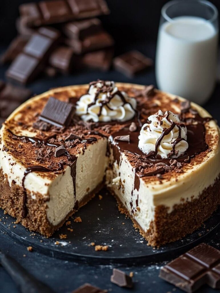 Rich Chocolate Cheesecake with Dark Chocolate Chunks