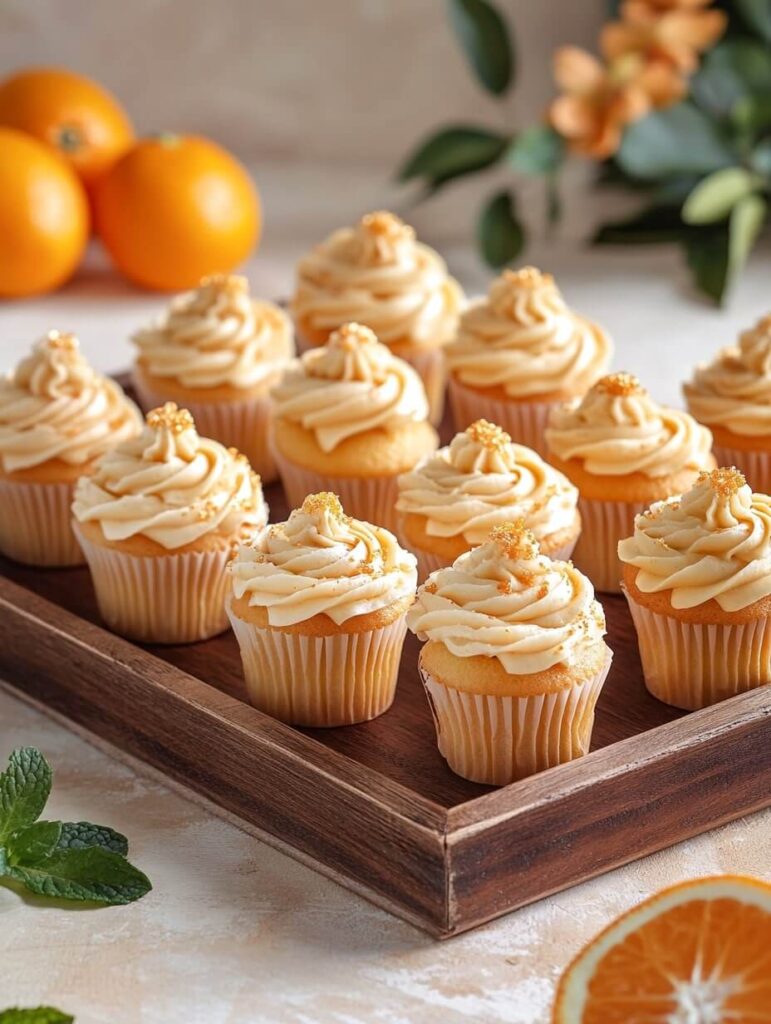 Rustic Orange Cupcake Display