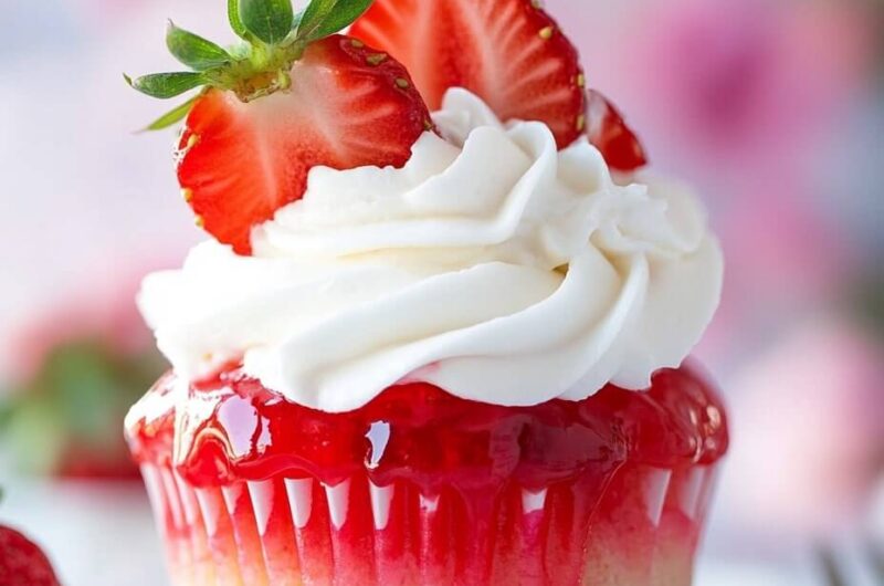 Strawberry Jell-O Poke Cupcakes: A Sweet and Juicy Delight