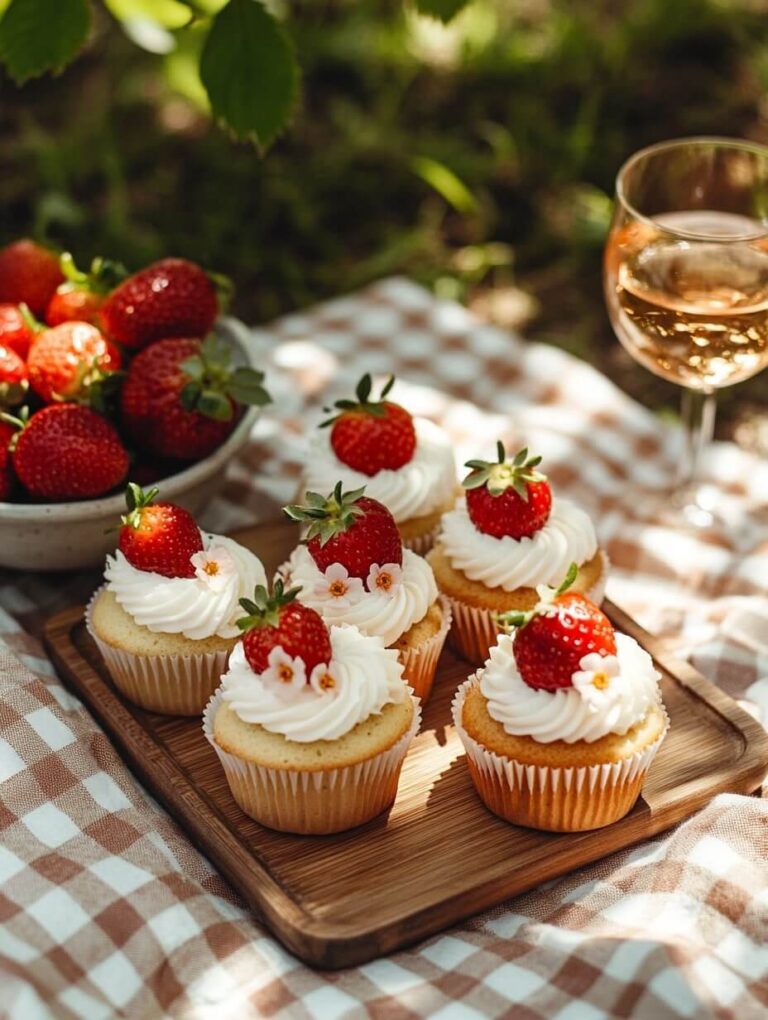 Strawberry Picnic Cupcakes