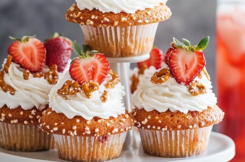 Strawberry Pretzel Salad Cupcakes: A Sweet and Salty Delight