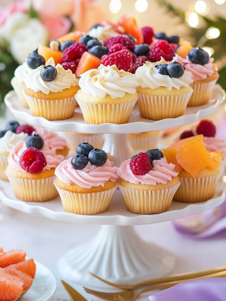 Tiered Fruit Tart Cupcake Display