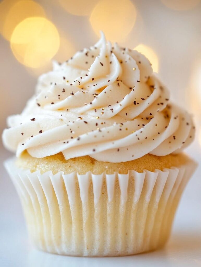 Vanilla Bean Cupcake with Sprinkled Toppings