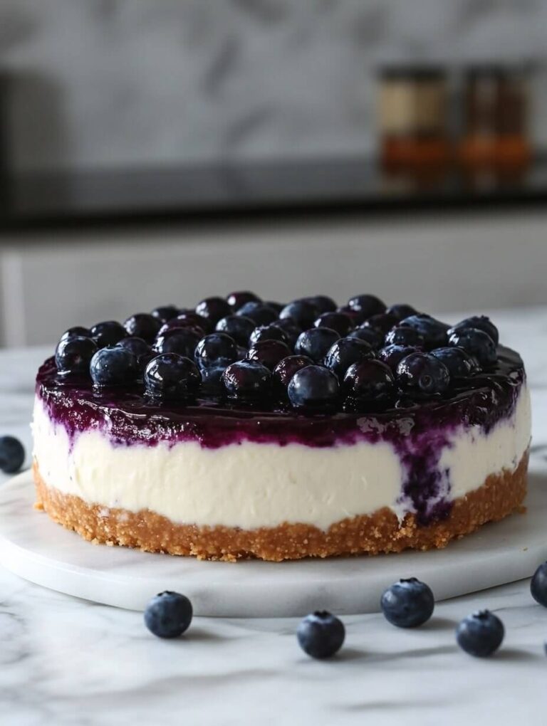 Whole Blueberry Cheesecake with Glossy Topping