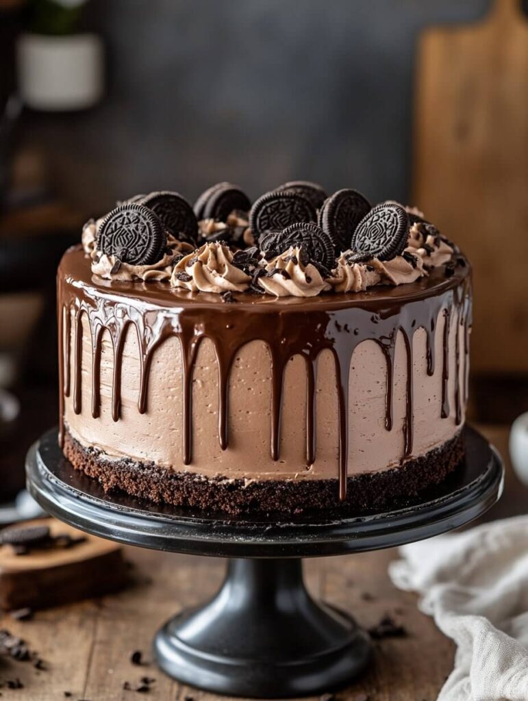 Whole Oreo Chocolate Cheesecake with Drip Ganache