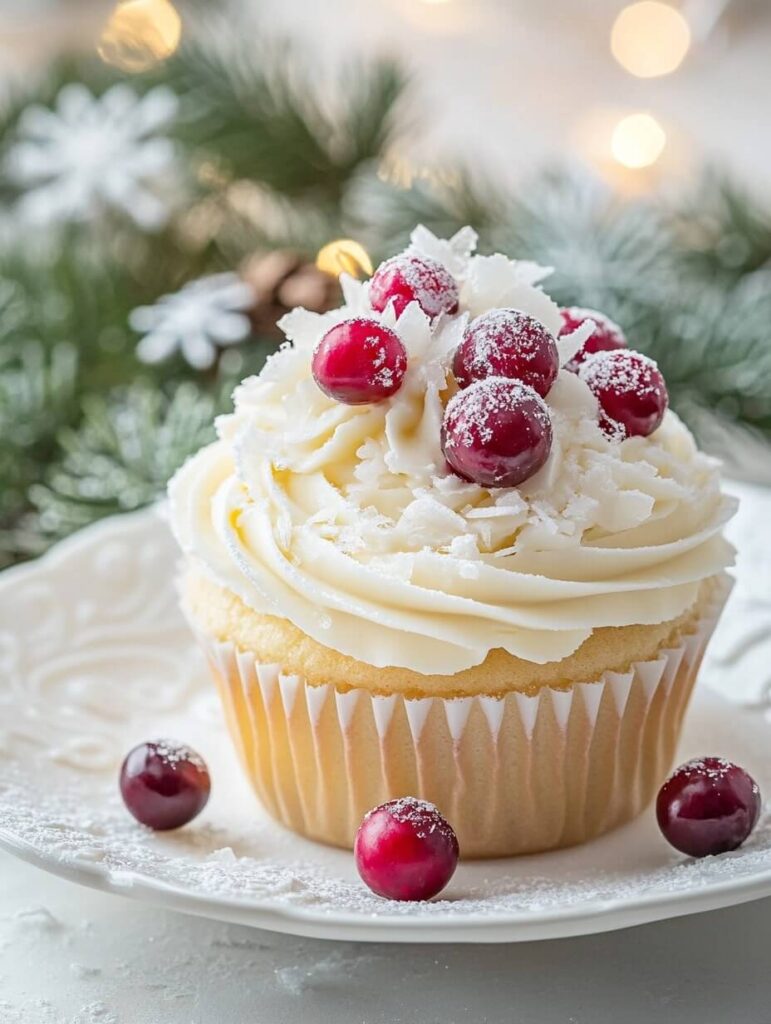 Winter Wonderland Cranberry Cupcake